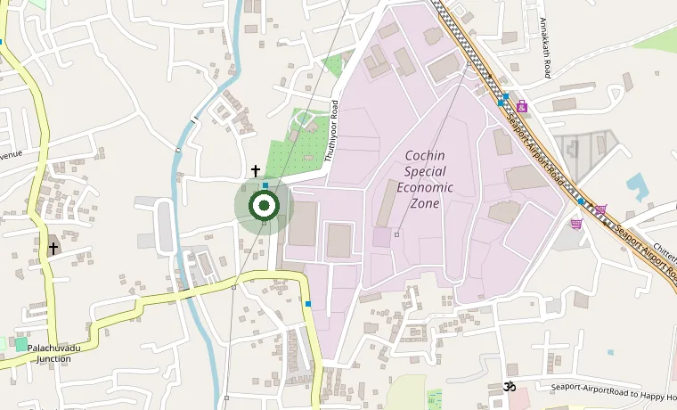 Map showing The Goodness Grocery at Rajiv Gandhi Junction, Kakkanad
